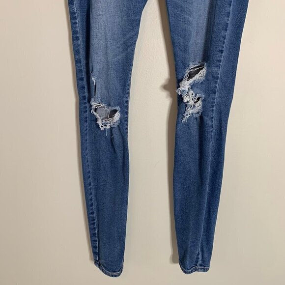 Old Navy‎ rockstar distressed elastic waist pull on skinny stretch denim jeans - Picture 3 of 10